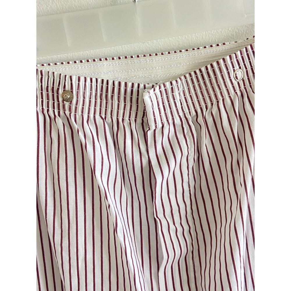Barrington Mens Pajama Set Medium Burgundy White Striped Cotton Blend Sleepwear - Picture 7 of 10